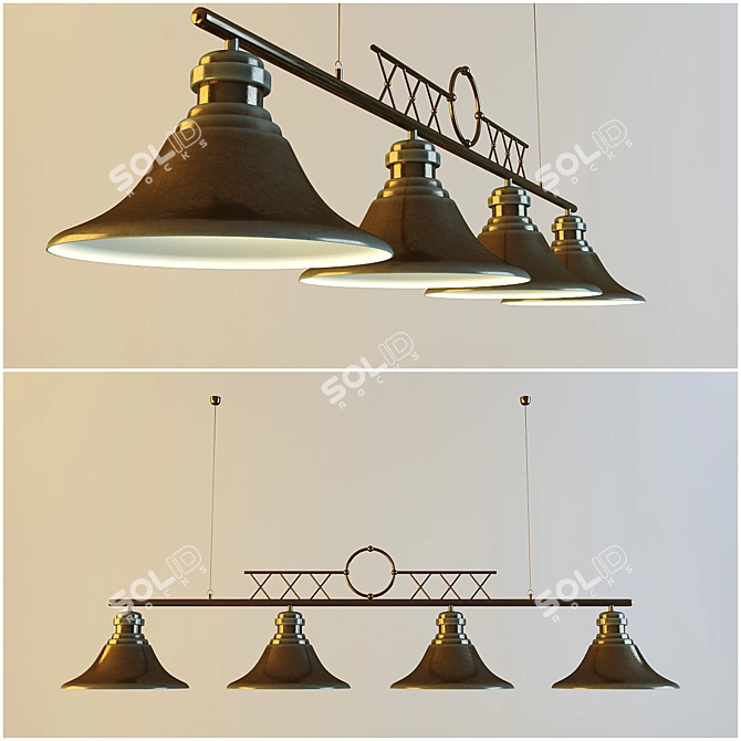 Elegant Billiard Chandelier 3D model image 1