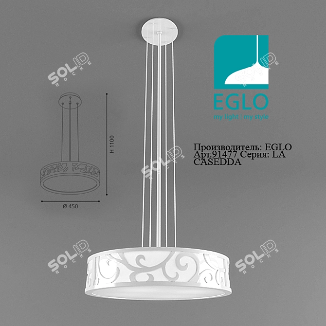 Elegant LA CASEDDA Pendant Light 3D model image 1