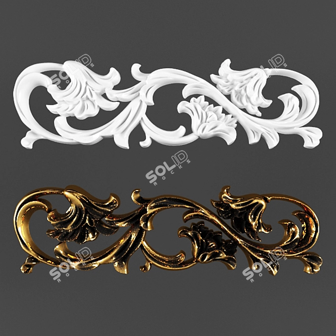 Floral Fretwork Decor 3D model image 1