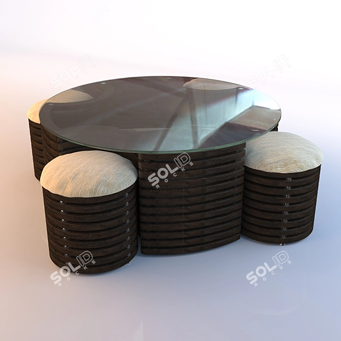 Title: Modern Table Set 3D model image 1