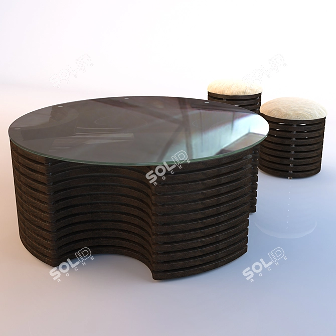 Title: Modern Table Set 3D model image 2