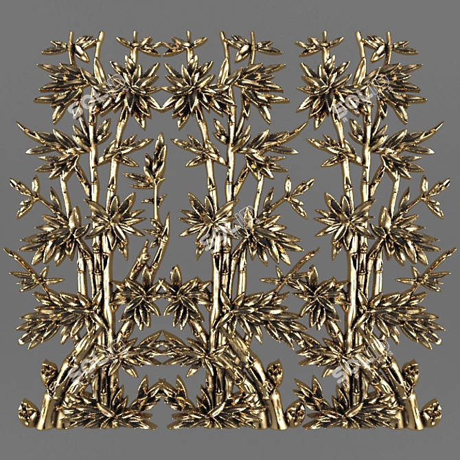 Bamboo Branches Bas-Relief 3D model image 1