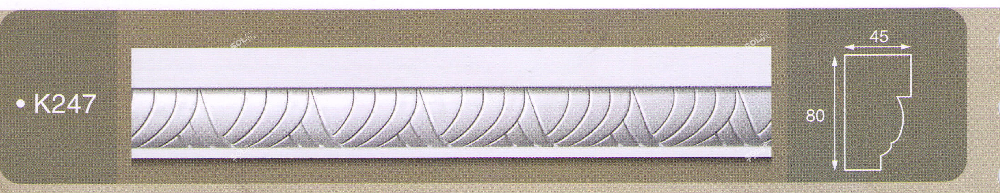 Elegant Gypsum Cornice 3D model image 2