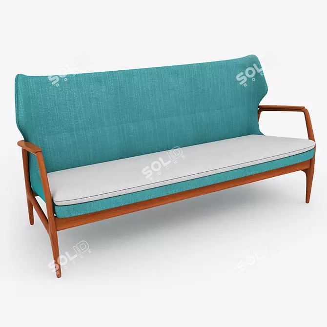 Elegant Bovenkamp Blue Lounge Sofa 3D model image 1