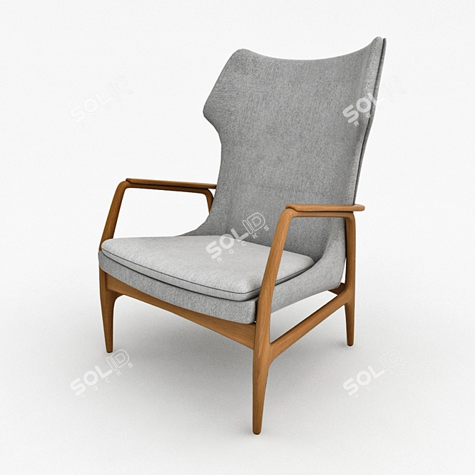 Mid-century Bovenkamp Wingback Chair 3D model image 1