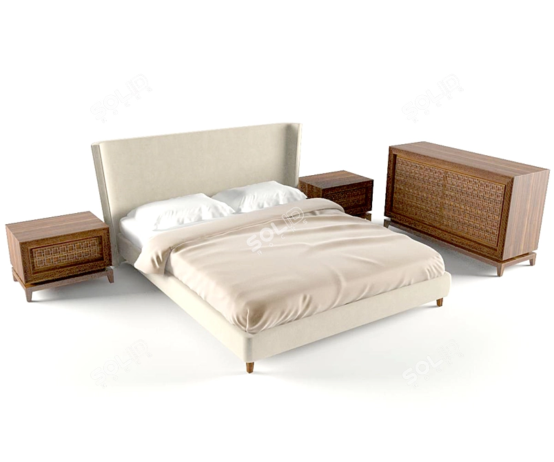 Boho Dream Harem Bed 3D model image 1