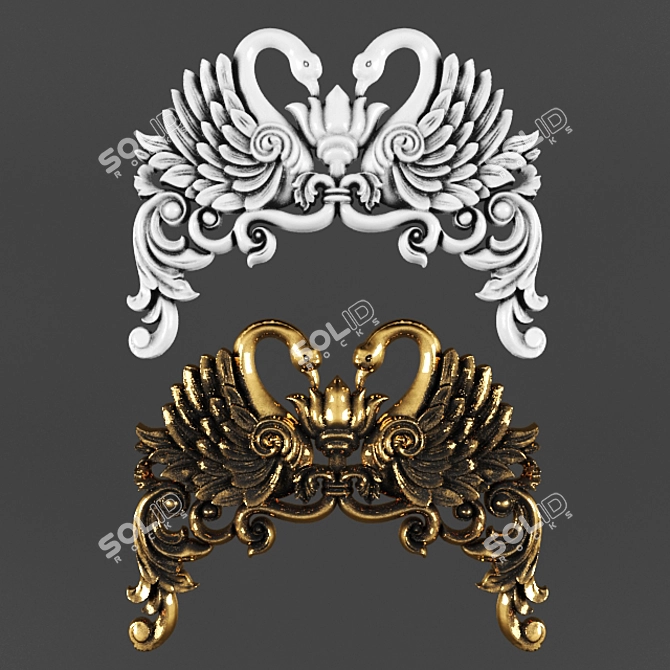 Elegant Fretwork Décor 3D model image 1