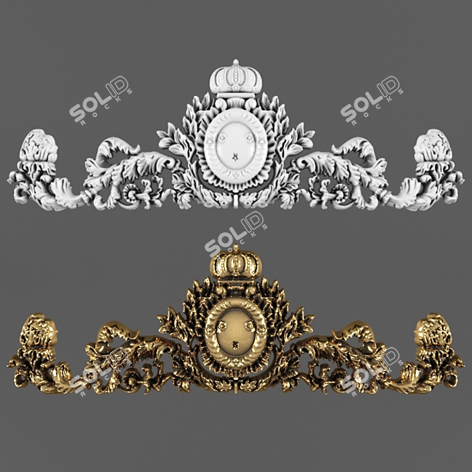 Crown Ornament: Intricate Carving & Exquisite Design 3D model image 1