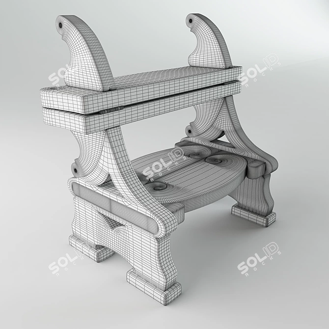 Ethnic Pine Ladder 3D model image 3