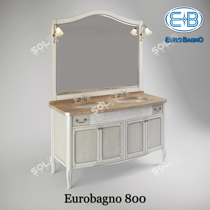 Eurobagno Vanity Unit | Italian Bathroom Locker & Sink 3D model image 1