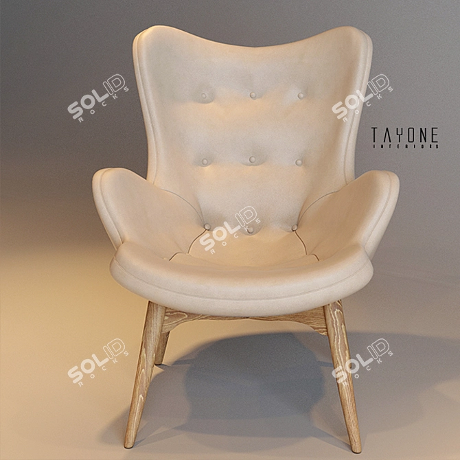 Lux Leather Grant Contour Chair 3D model image 3