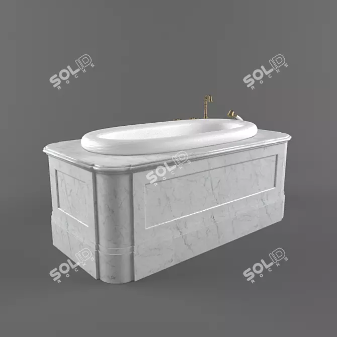 Luxury Spa Bath: 1700x900x650 3D model image 1