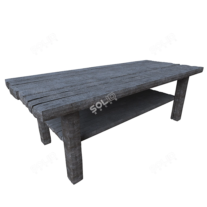 Rustic Wooden Table 3D model image 1