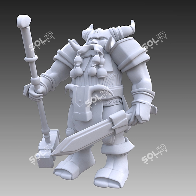 Dwarf Warrior 3D model image 1