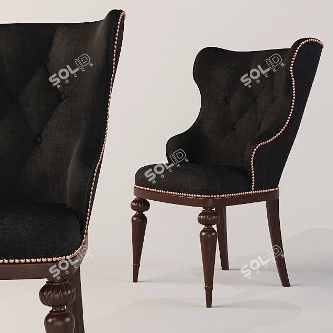 Elegant Vintage Armchair 3D model image 1