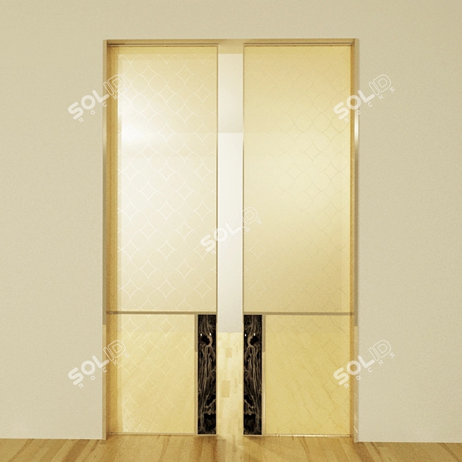 Elegant Longhi Sliding Glass Doors 3D model image 1