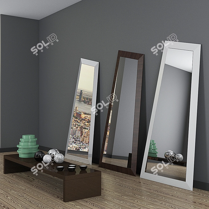 Sleek Reflections: Mirrors LOOK by Ozzio 3D model image 1