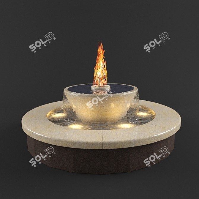 Serenity Fountain: Tranquil Water Cascade 3D model image 1