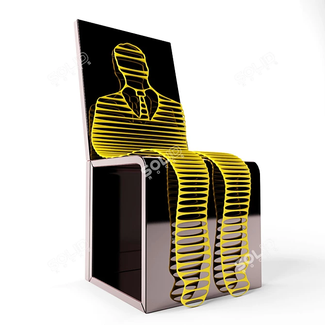 Modern Chair with Rubber Pad on Velcro 3D model image 1