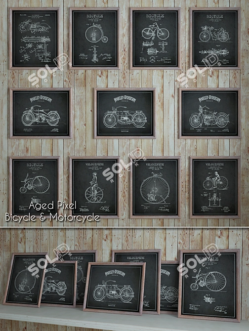 Vintage Pixel "Bike & Moto" Bundle 3D model image 1