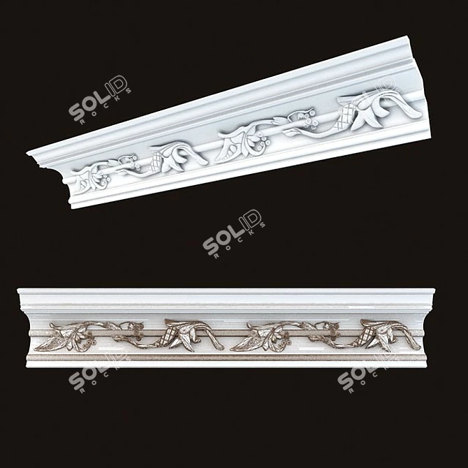Elegant Ceiling Cornice: KR1 3D model image 1
