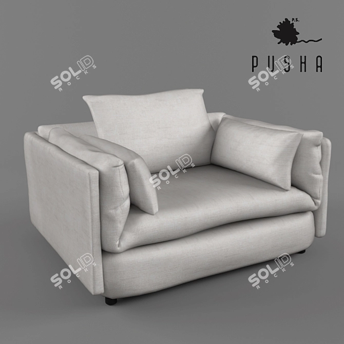 Modern Style Sofa with Hidden Frame 3D model image 1