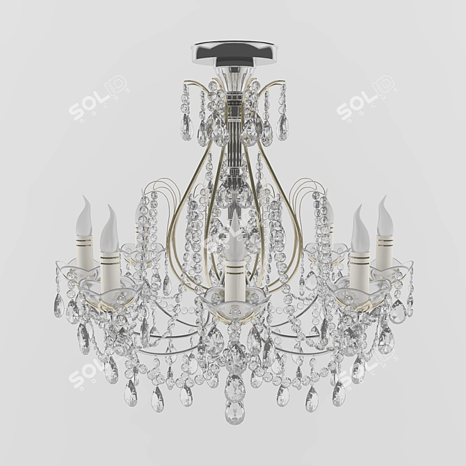 Glamourous Crystal Chandelier 3D model image 1