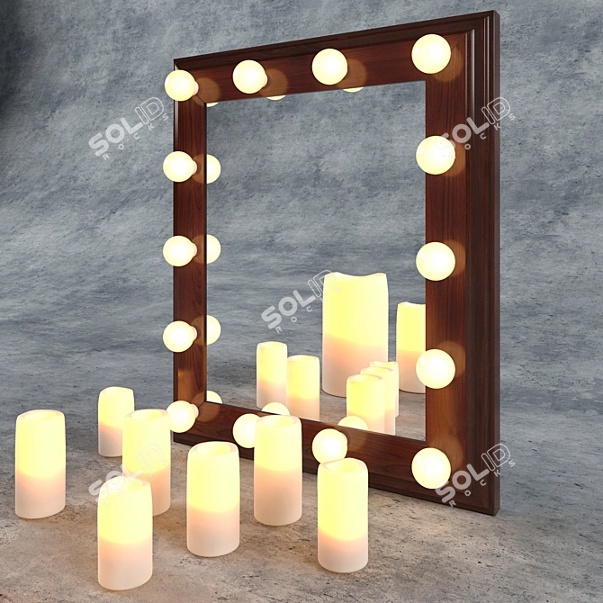 Glamour Dressing Room Mirror 3D model image 1
