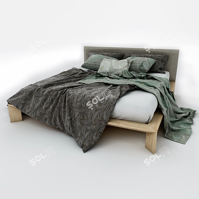 Luxury Soft Bed Set 3D model image 2