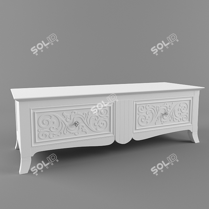 Deco Collection: Low Chest of Drawers 3D model image 1