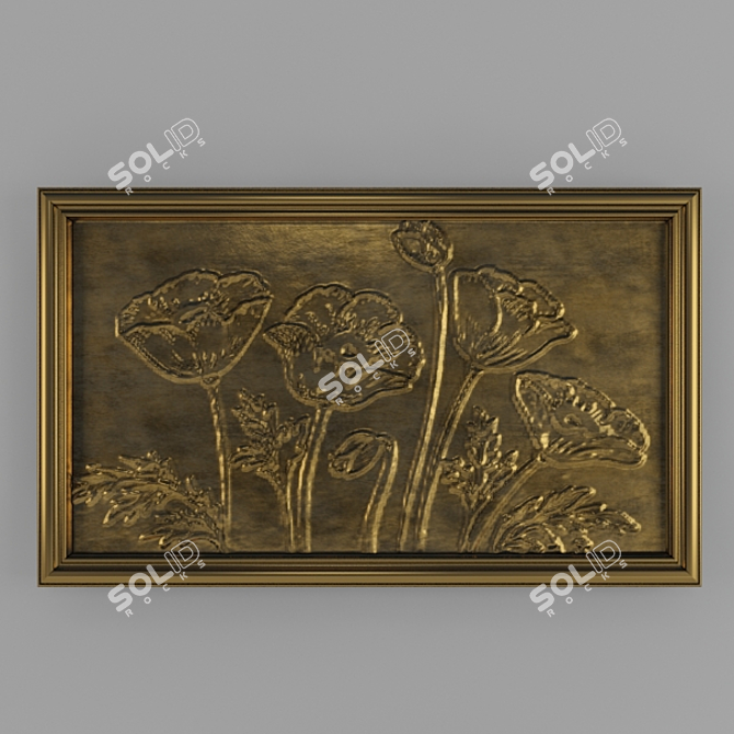 Elegant Bas-05 Relief Sculpture 3D model image 1