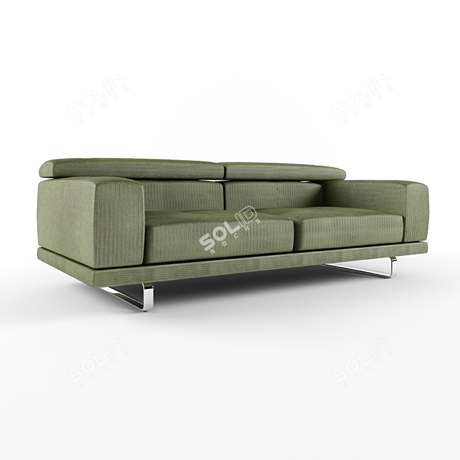 Cozy Convertible Sofa 3D model image 1