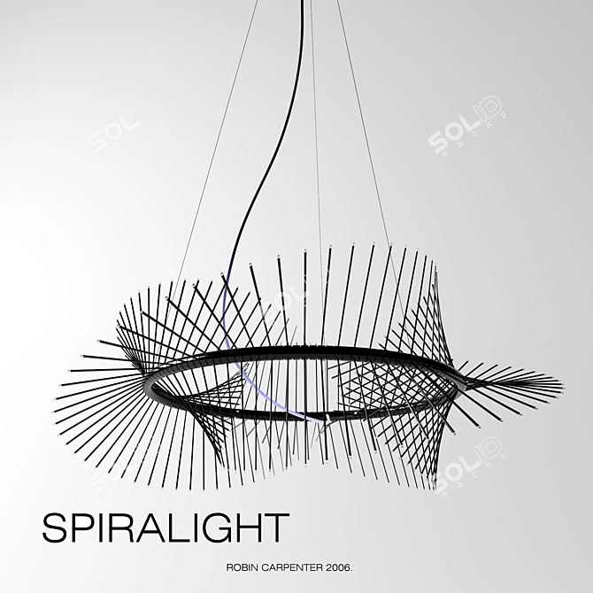 Celestial Spiral: Captivating LED Chandelier 3D model image 1