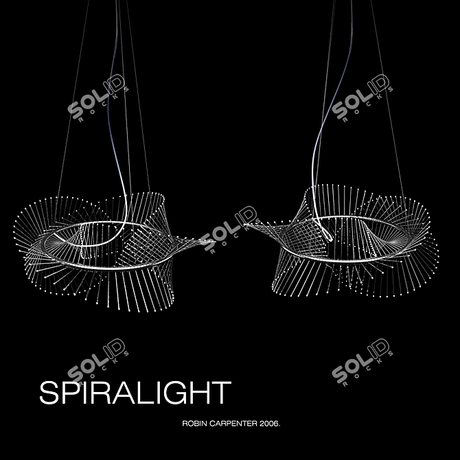 Celestial Spiral: Captivating LED Chandelier 3D model image 2