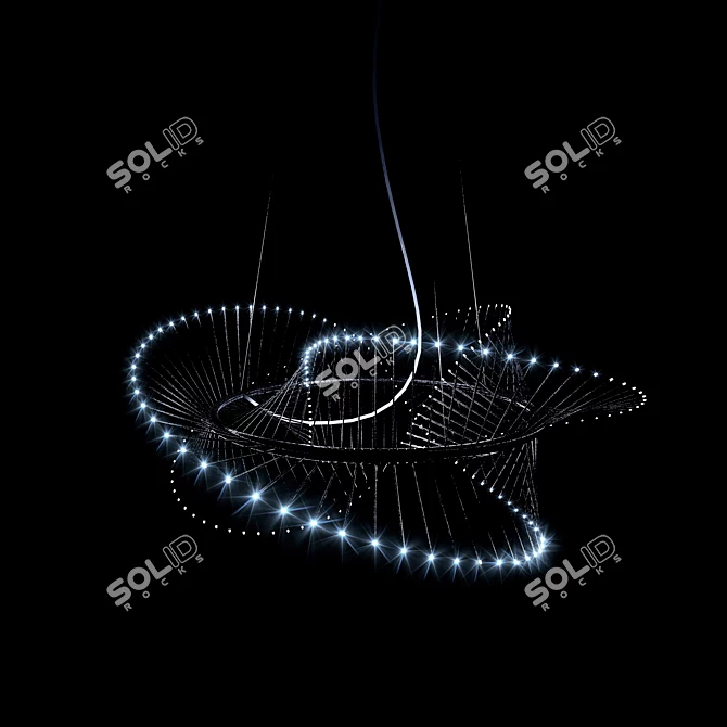 Celestial Spiral: Captivating LED Chandelier 3D model image 3