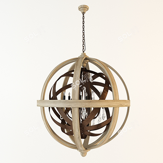 Elegant Crystal Chandelier - LeHome F135 3D model image 1