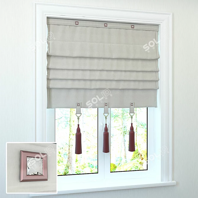 Elegant Roman Shade 3D model image 1