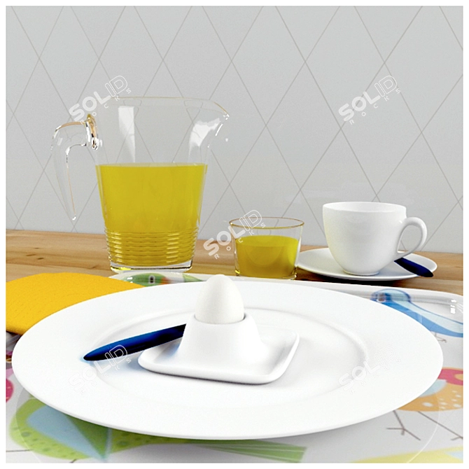 Elegant IKEA Tableware 3D model image 2