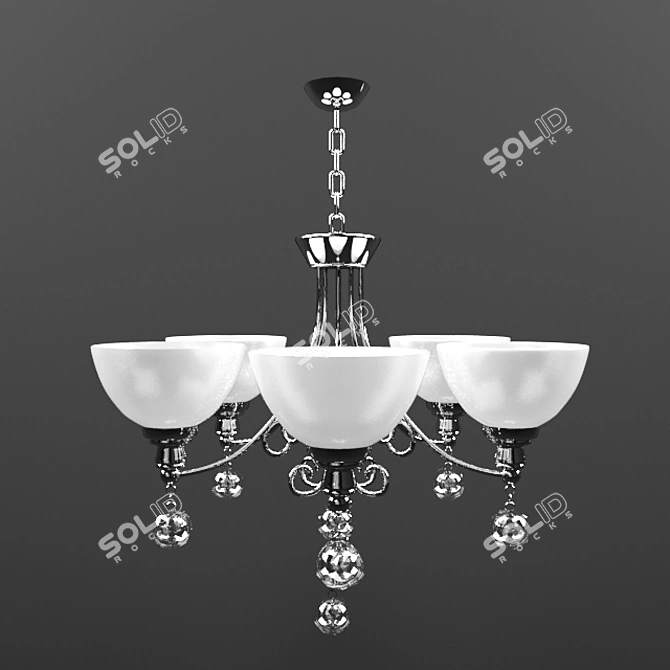 WUNDERLICHT 56473: Elegant 5-Light Chandelier 3D model image 1