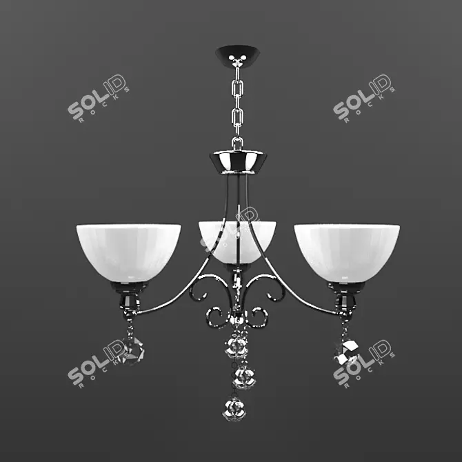 WUNDERLICHT 56472 Glass Chandelier 3D model image 1