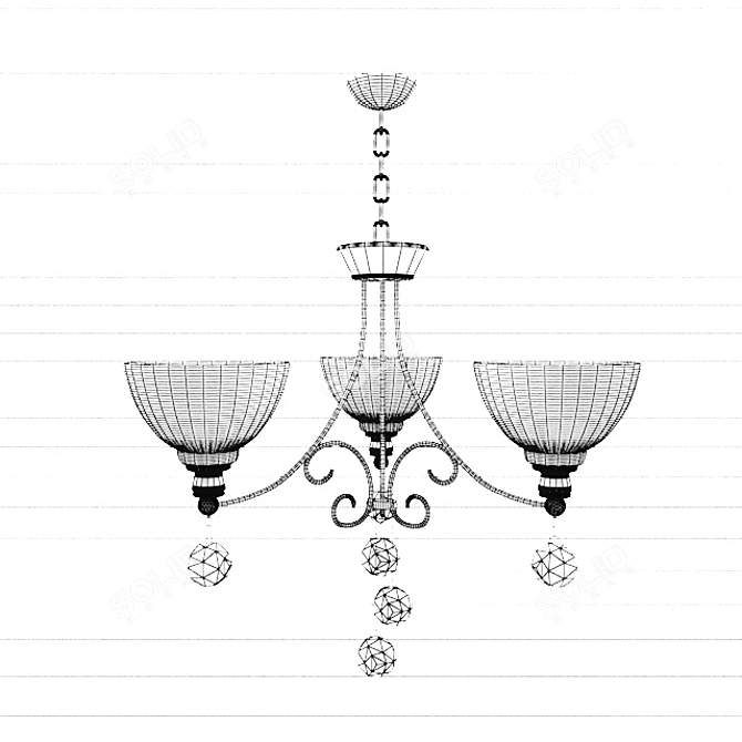 WUNDERLICHT 56472 Glass Chandelier 3D model image 2