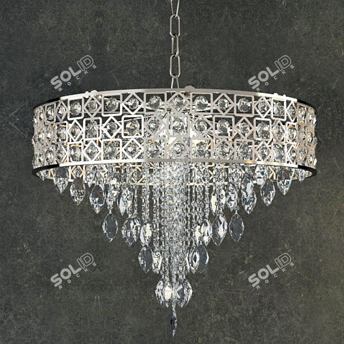 Elegance Defined: Modern Crystal Chandelier 3D model image 1