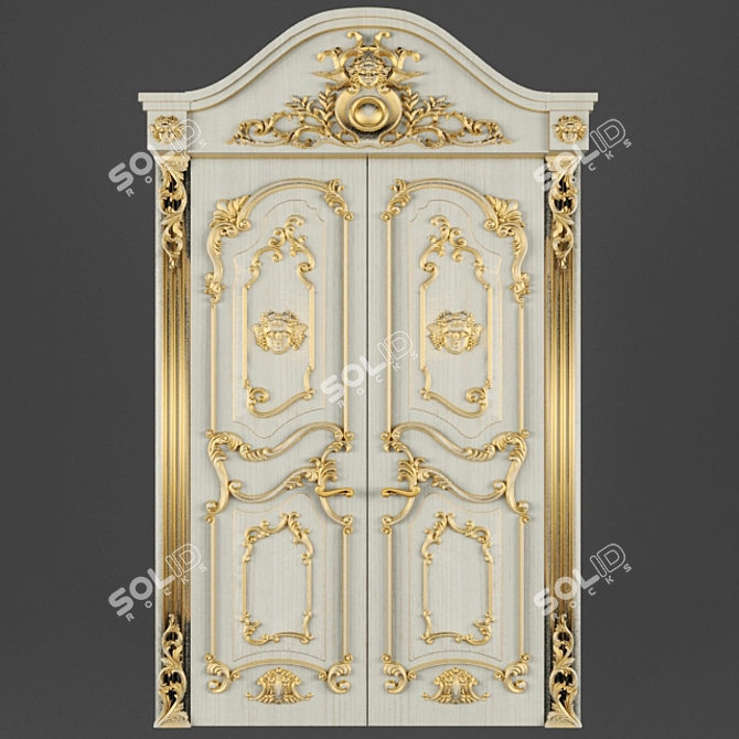 Sleek and Sturdy Entry Door 3D model image 1