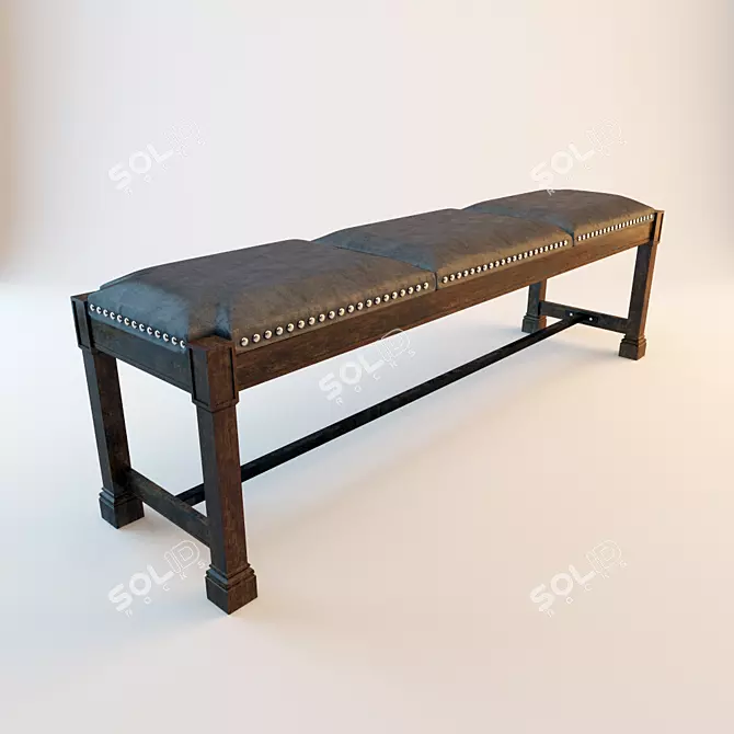 Ethnic Banquet Bench 1400*370 3D model image 1