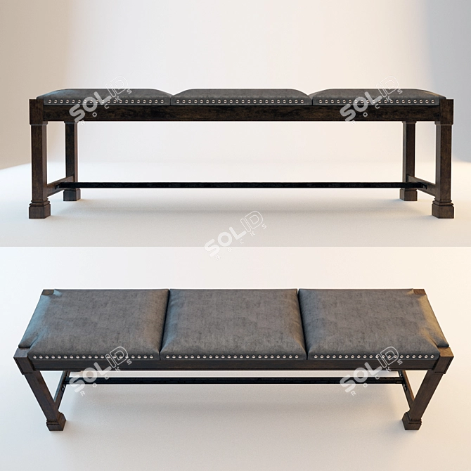 Ethnic Banquet Bench 1400*370 3D model image 2