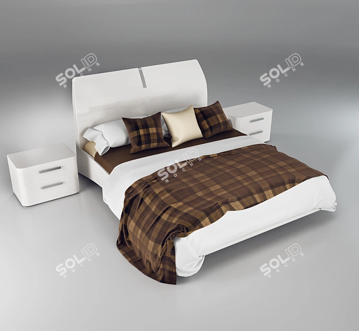 Miami 160 Bed: Sleek and Stylish 3D model image 1