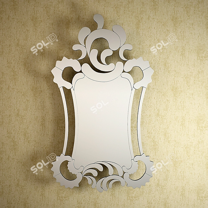 Elegant Neo Baroque Mirror 3D model image 1