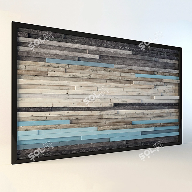 Rustic Charm: Modern Wood Art 3D model image 1