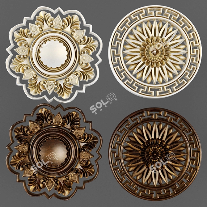 Ceiling Rosette: Elegant Molding 3D model image 1