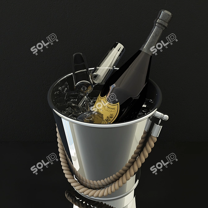 Elegant Wine Cooler Set 3D model image 2